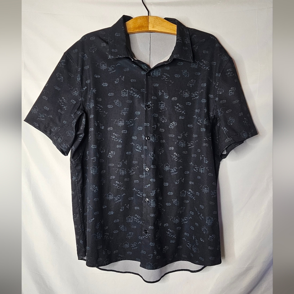 Lululemon Men Shirt 2XL Camo Airing Easy Short Sleeve Black - Picture 4 of 9
